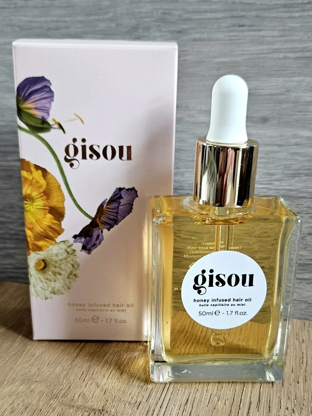 GISOU Honey Infused Hair Oil Shine Heat Protect Anti Frizz NEW 1.7 oz MSRP $46